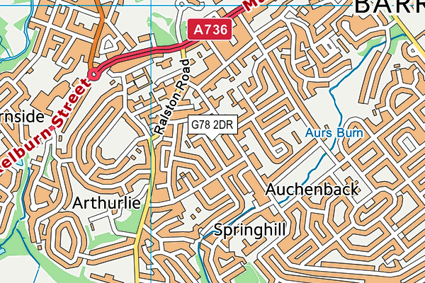 G78 2DR map - OS VectorMap District (Ordnance Survey)