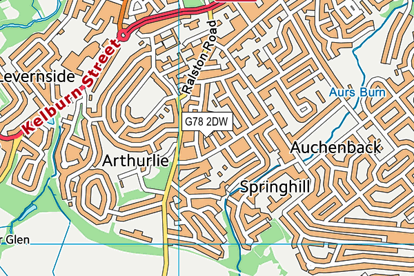 G78 2DW map - OS VectorMap District (Ordnance Survey)