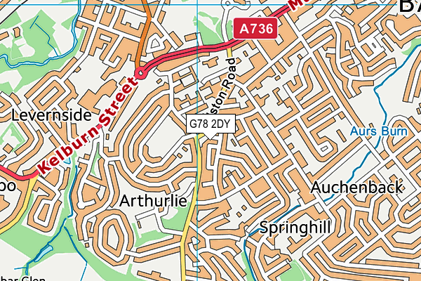 G78 2DY map - OS VectorMap District (Ordnance Survey)