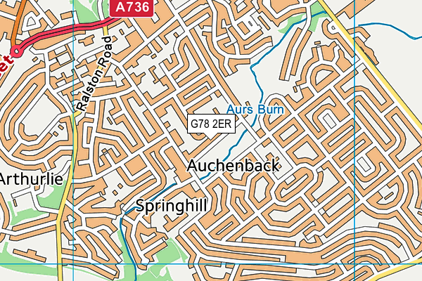 G78 2ER map - OS VectorMap District (Ordnance Survey)