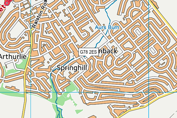 G78 2ES map - OS VectorMap District (Ordnance Survey)