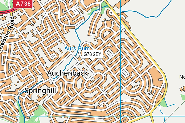 G78 2EY map - OS VectorMap District (Ordnance Survey)