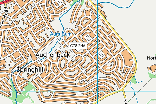G78 2HA map - OS VectorMap District (Ordnance Survey)