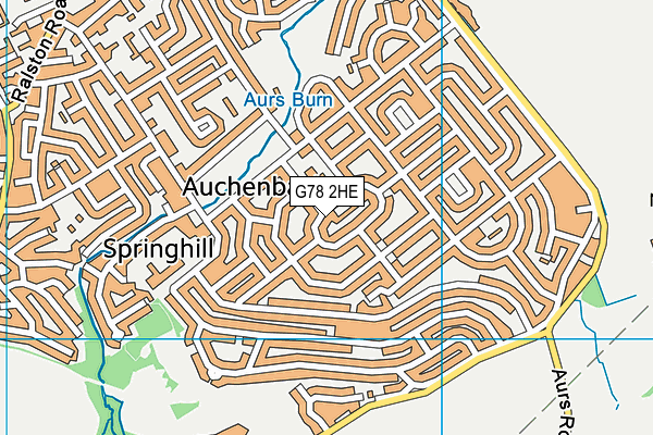 G78 2HE map - OS VectorMap District (Ordnance Survey)