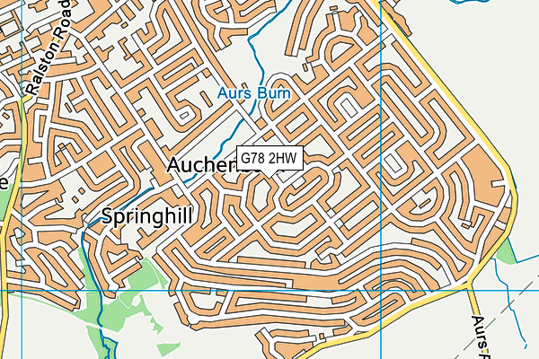 G78 2HW map - OS VectorMap District (Ordnance Survey)