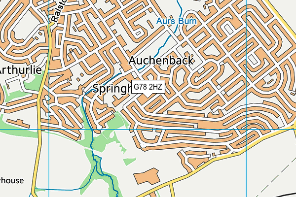 G78 2HZ map - OS VectorMap District (Ordnance Survey)
