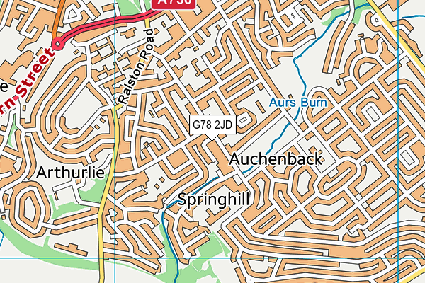 G78 2JD map - OS VectorMap District (Ordnance Survey)