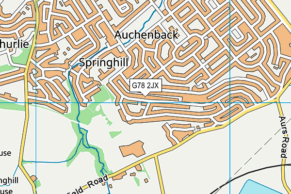 G78 2JX map - OS VectorMap District (Ordnance Survey)