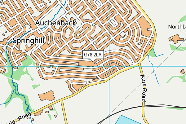 G78 2LA map - OS VectorMap District (Ordnance Survey)