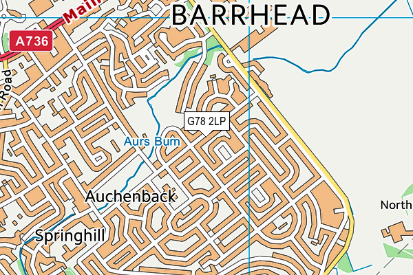 G78 2LP map - OS VectorMap District (Ordnance Survey)