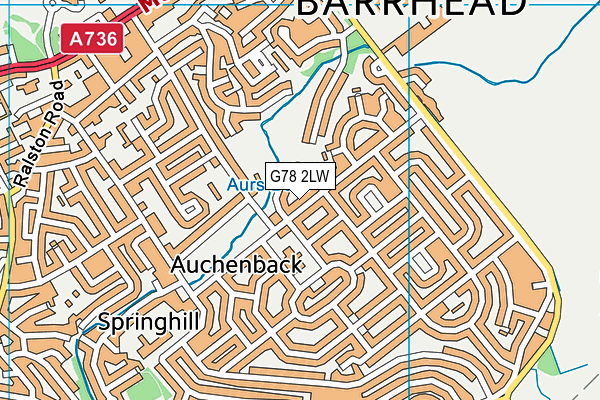 G78 2LW map - OS VectorMap District (Ordnance Survey)