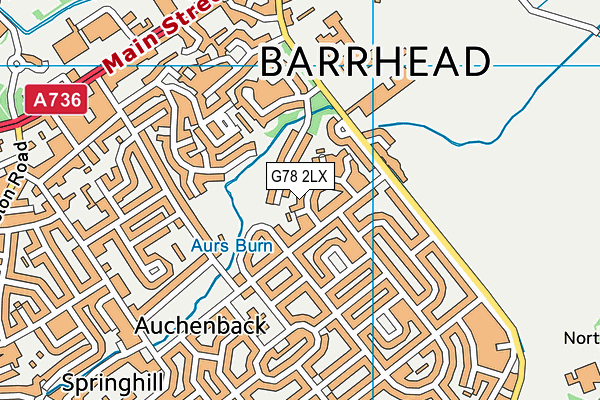G78 2LX map - OS VectorMap District (Ordnance Survey)