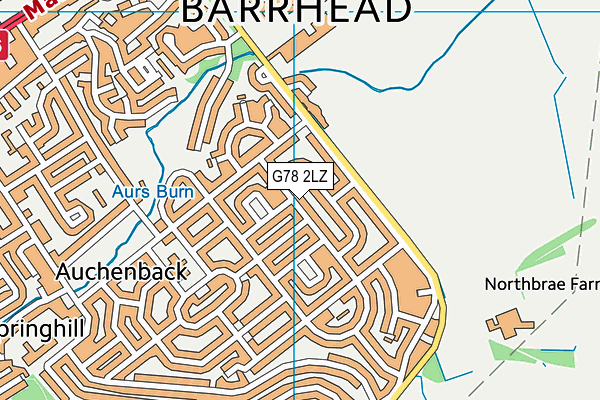 G78 2LZ map - OS VectorMap District (Ordnance Survey)