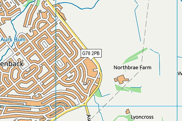 G78 2PB map - OS VectorMap District (Ordnance Survey)