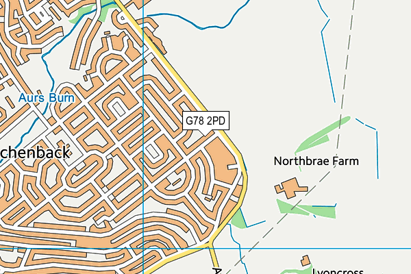 G78 2PD map - OS VectorMap District (Ordnance Survey)