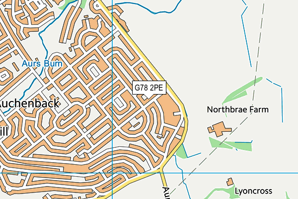 G78 2PE map - OS VectorMap District (Ordnance Survey)