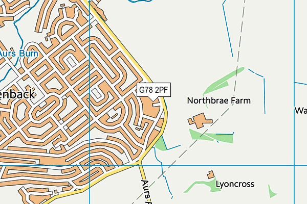 G78 2PF map - OS VectorMap District (Ordnance Survey)