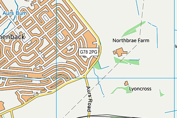 G78 2PG map - OS VectorMap District (Ordnance Survey)
