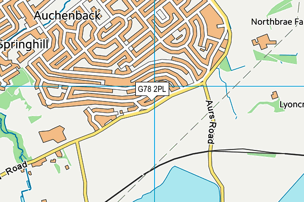 G78 2PL map - OS VectorMap District (Ordnance Survey)