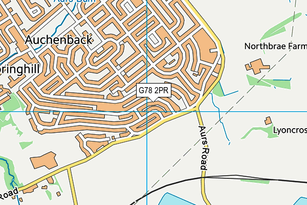G78 2PR map - OS VectorMap District (Ordnance Survey)