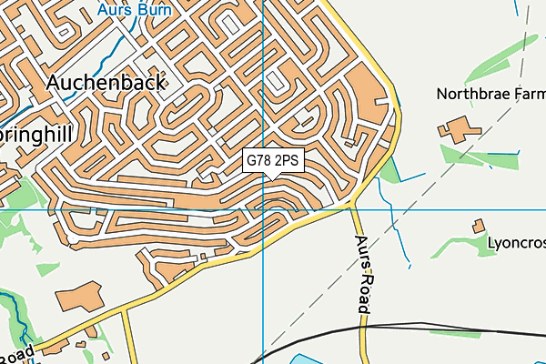 G78 2PS map - OS VectorMap District (Ordnance Survey)