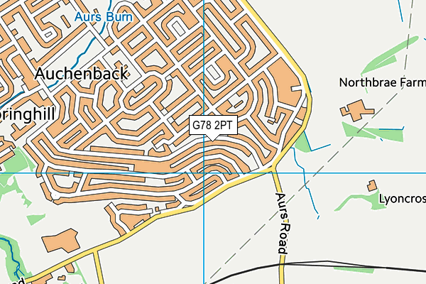 G78 2PT map - OS VectorMap District (Ordnance Survey)