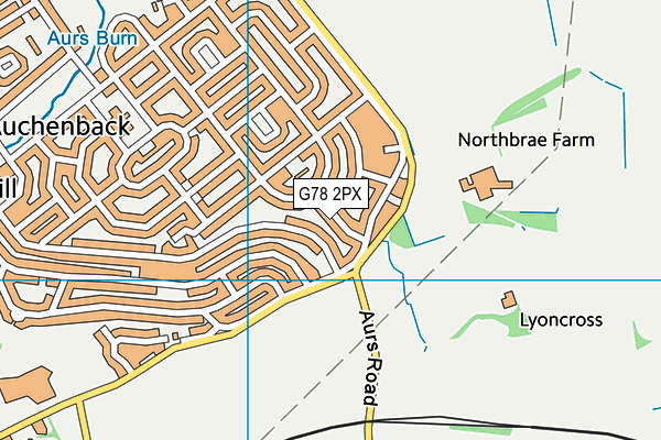 G78 2PX map - OS VectorMap District (Ordnance Survey)
