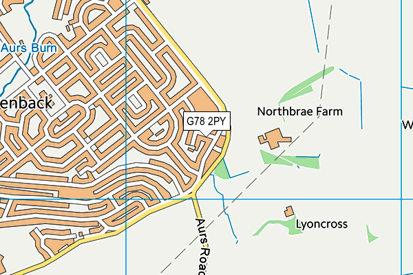 G78 2PY map - OS VectorMap District (Ordnance Survey)