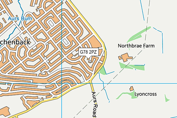 G78 2PZ map - OS VectorMap District (Ordnance Survey)