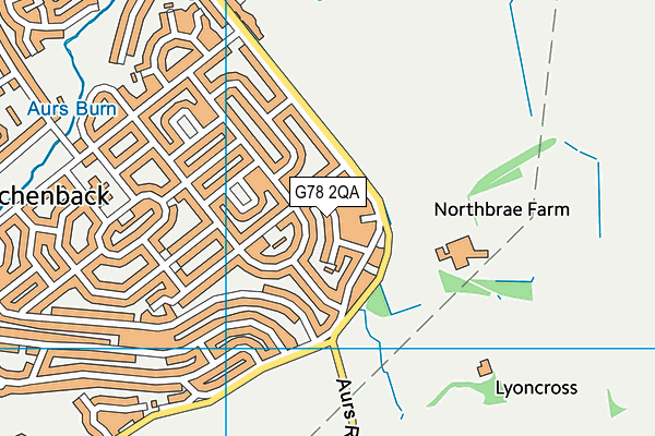 G78 2QA map - OS VectorMap District (Ordnance Survey)