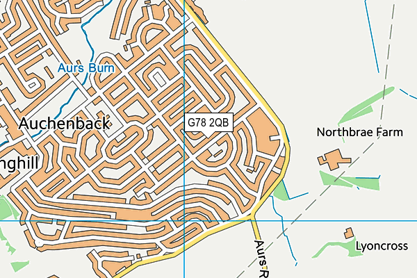 G78 2QB map - OS VectorMap District (Ordnance Survey)