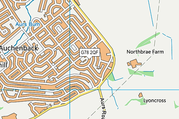 G78 2QF map - OS VectorMap District (Ordnance Survey)