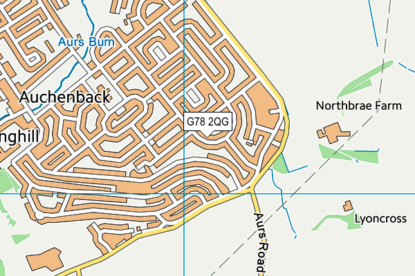 G78 2QG map - OS VectorMap District (Ordnance Survey)