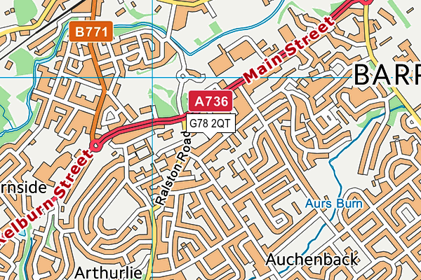 G78 2QT map - OS VectorMap District (Ordnance Survey)