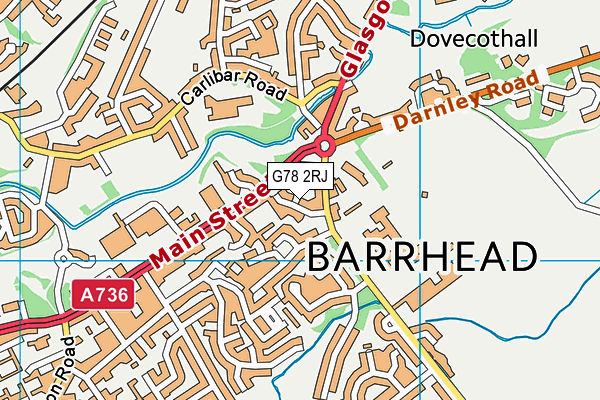 G78 2RJ map - OS VectorMap District (Ordnance Survey)