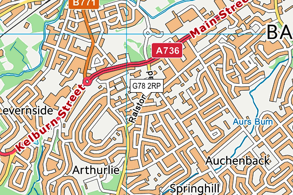 G78 2RP map - OS VectorMap District (Ordnance Survey)