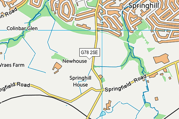 G78 2SE map - OS VectorMap District (Ordnance Survey)