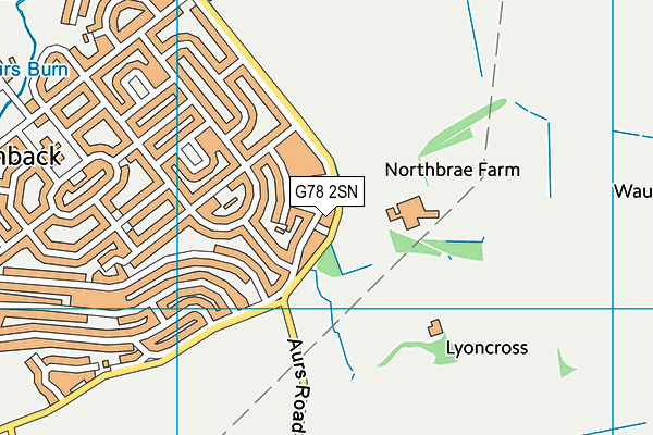 G78 2SN map - OS VectorMap District (Ordnance Survey)