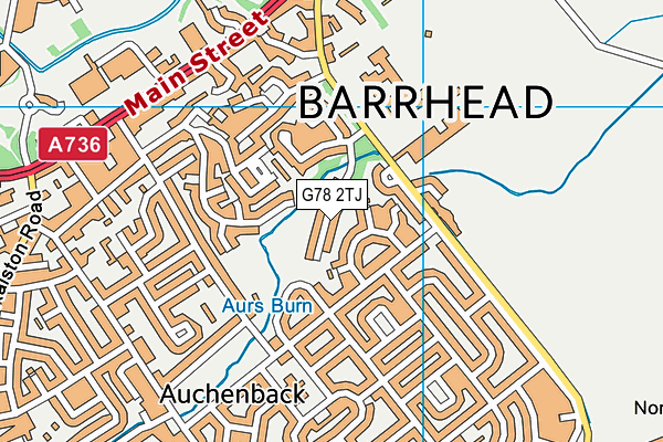 G78 2TJ map - OS VectorMap District (Ordnance Survey)