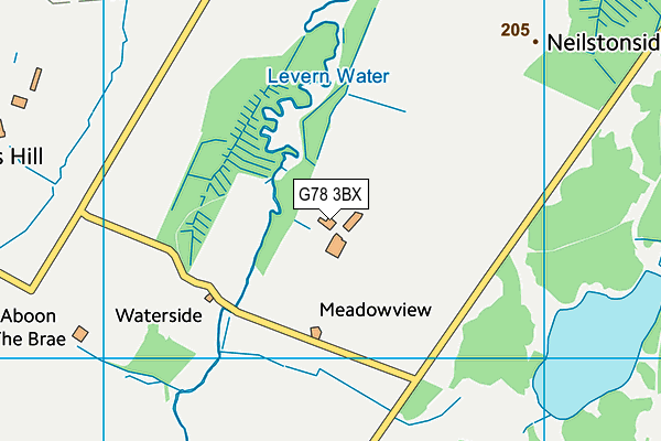 G78 3BX map - OS VectorMap District (Ordnance Survey)