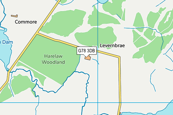G78 3DB map - OS VectorMap District (Ordnance Survey)