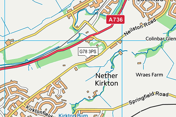 G78 3PS map - OS VectorMap District (Ordnance Survey)