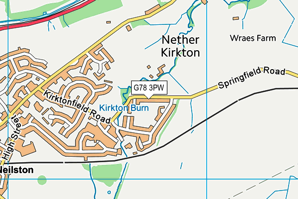 G78 3PW map - OS VectorMap District (Ordnance Survey)