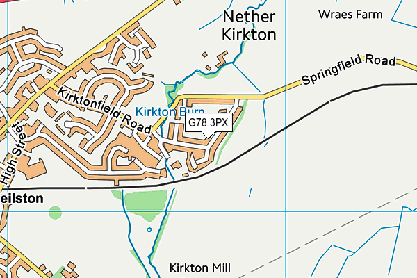 G78 3PX map - OS VectorMap District (Ordnance Survey)