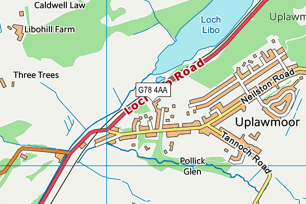 G78 4AA map - OS VectorMap District (Ordnance Survey)