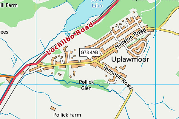 G78 4AB map - OS VectorMap District (Ordnance Survey)