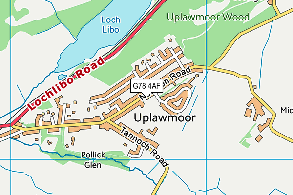 G78 4AF map - OS VectorMap District (Ordnance Survey)