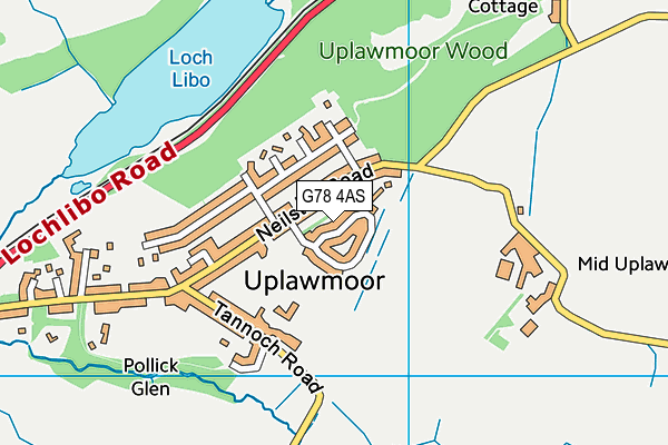 G78 4AS map - OS VectorMap District (Ordnance Survey)