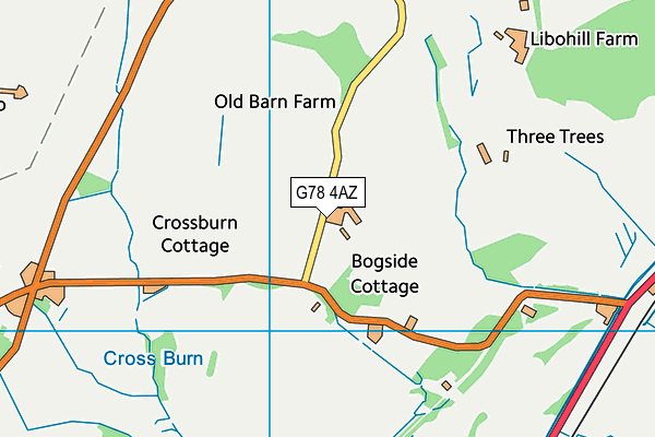 G78 4AZ map - OS VectorMap District (Ordnance Survey)