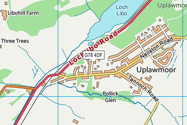 G78 4DF map - OS VectorMap District (Ordnance Survey)